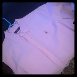 Pink polo short sleeve dress shirt